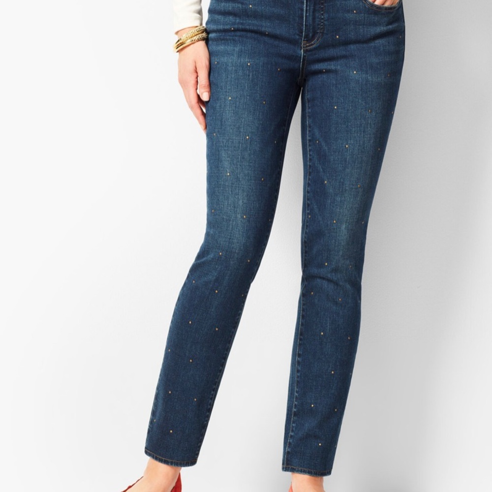 Talbots, rhinestone ankle jean